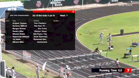 Youth Girls' 100m Hurdles, Finals 1 - Age 14