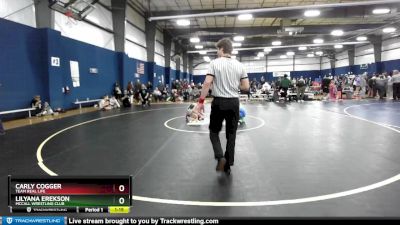 75 lbs Round 5 - Carly Cogger, Team Real Life vs Lilyana Erekson, McCall Wrestling Club