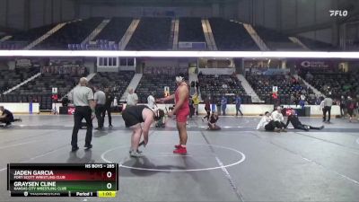 285 lbs 5th Place Match - Jaden Garcia, Fort Scott Wrestling Club vs Graysen Cline, Kansas City Wrestling Club