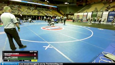 120 Class 1 lbs Quarterfinal - Brayden Dubes, Centralia vs Dillan Chisam, St. Pius X (Kansas City)