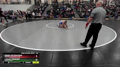 144 lbs Cons. Round 3 - Owen Mccracken, Spartan Wrestling Club vs Logan Meinheit, Unaffiliated