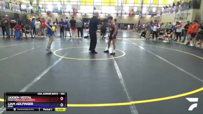 100 lbs Round 1 - Jaxsen Vestal, Moen Wrestling Academy vs Liam Adlfinger, Iowa