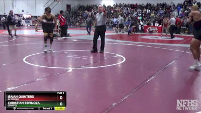 120 lbs Champ. Round 1 - Isaiah Quintero, El Dorado vs Christian Espinoza, Cerritos