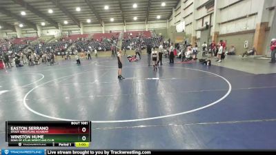 82 lbs Cons. Round 2 - Easton Serrano, Stout Wrestling Academy vs Winston Hume, Sons Of Atlas Wrestling Club