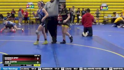 115 lbs Cons. Round 5 - Gabi Gartin, CHIPPEWA vs Kandice Spry, TRI-VALLEY