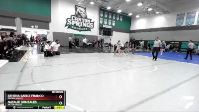 170 lbs Semifinal - Athena Saenz Franco, Paloma Valley vs Natalie Gonzales, Victor Valley