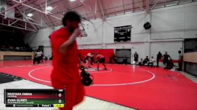 285 lbs Quarterfinal - Mustafa Farha, Palomar vs Evan Glines, Sacramento City College