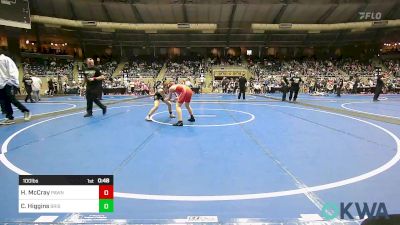 100 lbs Consi Of 16 #2 - Hudson McCray, Pawnee Peewee Wrestling vs Caleb Higgins, Bristow Youth Wrestling