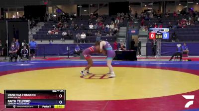 72 kg Round 1 - Vanessa Fonrose, Hamilton WC vs Faith Telford, London-Western WC