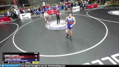 220 lbs Semifinal - Andre Saravia, Beat The Streets - Los Angeles vs Joseph Martinez, Bell Gardens High School Wrestling