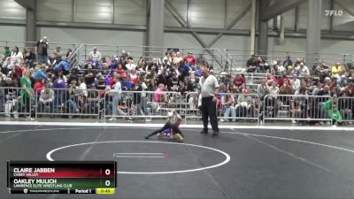 50 lbs Round 2 - Oakley Mulich, Lawrence Elite Wrestling Club vs Claire Jabben, Caney Valley