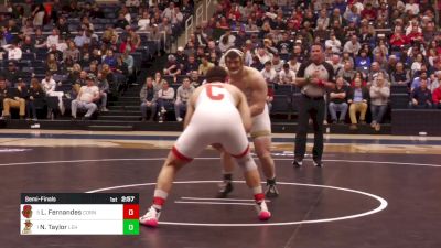 285 lbs Semifinal - Lewis Fernandes, Cornell vs Nathan Taylor, Lehigh