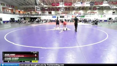 191 lbs Quarterfinal - Sydnee Kimber, McKendree University vs Jesse Kirby, University Of The Cumberlands