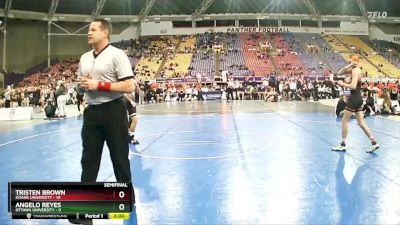 141 lbs Semis (4 Team) - Angelo Reyes, Ottawa University vs Tristen Brown, Doane University