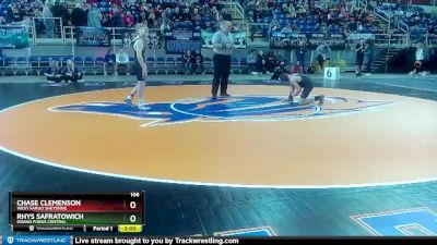 106 lbs Champ. Round 1 - Chase Clemenson, West Fargo Sheyenne vs Rhys Safratowich, Grand Forks Central