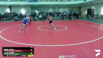 174 lbs Cons. Round 3 - Mark Troni, Washington And Lee University vs Luke Moore, Delaware Valley University