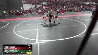 110 lbs Cons. Round 2 - Mason Miller, Mollitium Wrestling Club vs Preston Vesperman, Lancaster Wrestling Club