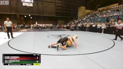 6A - 113 lbs Quarterfinal - Gabe Sherrell, Olathe Northwest vs Kai Hedgecock, Blue Valley