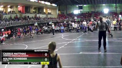 50 lbs Quarterfinal - Cassius Matthias, Nebraska Wrestling Academy vs Kolten Schneider, Fox Fit