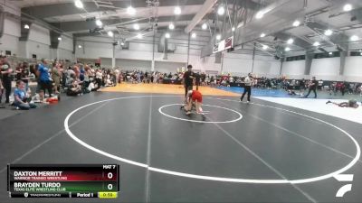 90 lbs Cons. Round 3 - Brayden Turdo, Texas Elite Wrestling Club vs Daxton Merritt, Warrior Trained Wrestling