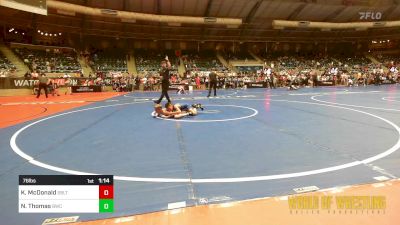 76 lbs Semifinal - Kai McDonald, Sebolt Wrestling Academy vs Noah Thomas, Bulls