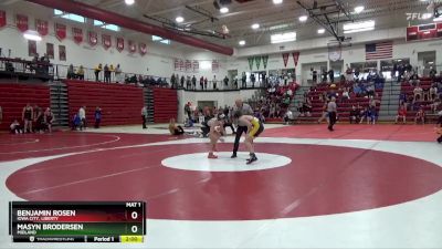 113 lbs Quarterfinal - Masyn Brodersen, Midland vs Benjamin Rosen, Iowa City, Liberty