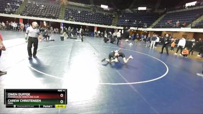 90 lbs Cons. Round 5 - Owen Duffek, Powerhouse Wrestling Club vs Carew Christensen, Iowa