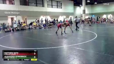 113 lbs Round 4 (16 Team) - Matthew Bath, LG Braves Garrnet vs Alexander Schnobrick, Cowboy Forever