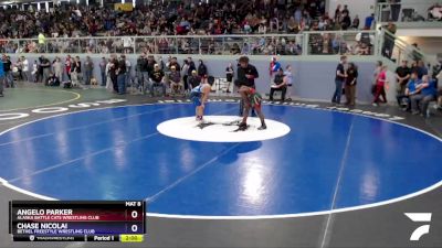 98 lbs Round 1 - Chase Nicolai, Bethel Freestyle Wrestling Club vs Angelo Parker, Alaska Battle Cats Wrestling Club