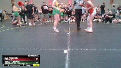 128 lbs Quarterfinals (8 Team) - Ava Coleman, Badbass vs Corah Linnaus, Nebraska Queens Of The Corn 2