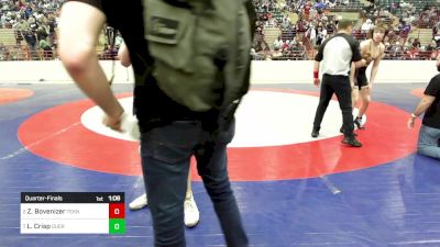 160 lbs Quarterfinal - Zane Bovenizer, Teknique Wrestling vs Logan Crisp, Guerrilla Wrestling Academy