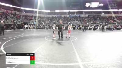 72 lbs Quarterfinal - Ethan Perkins, Beebe Youth Wrestling vs Tristen Mast, Elk County Wrestling