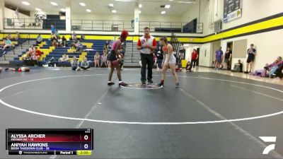 110 lbs Round 3 (3 Team) - Aniyah Hawkins, Bison Takedown Club vs Alyssa Archer, Mayhem WC