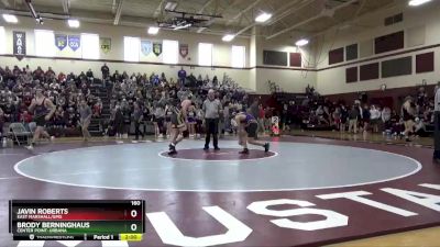 160 lbs Cons. Round 1 - Javin Roberts, East Marshall/GMG vs Brody Berninghaus, Center Point-Urbana