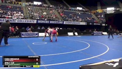 170 lbs Quarterfinal - Emily Cue, Simon Fraser University vs Cara Broadus, Sacred Heart