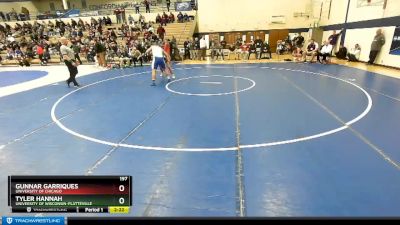 197 lbs Quarterfinal - Tyler Hannah, University Of Wisconsin-Platteville vs Gunnar Garriques, University Of Chicago