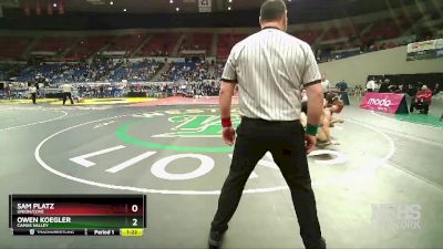 2A/1A-165 1st Place Match - Owen Koegler, Camas Valley vs Sam Platz, Union/Cove