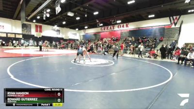 144 lbs Cons. Round 5 - Ryan Hanson, Murrieta Valley vs Edward Gutierrez, Heritage