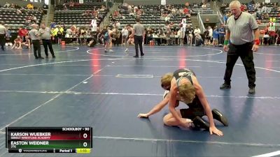 90 lbs Quarterfinal - Karson Wuebker, Sebolt Wrestling Academy vs Easton Weidner, 2TG