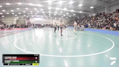 4-144 lbs Quarterfinal - Robert Owens, Hanover vs Cayden King, Liberty (Bealeton)