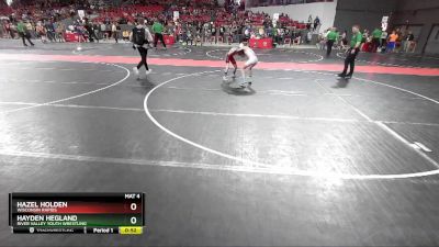 85 lbs Cons. Semi - Hazel Holden, Wisconsin Rapids vs Hayden Hegland, River Valley Youth Wrestling