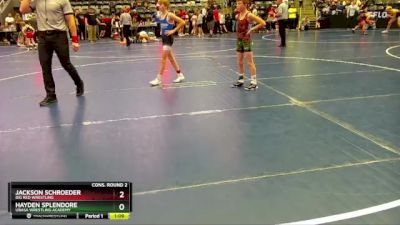 80 lbs Cons. Round 2 - Jackson Schroeder, Big Red Wrestling vs Hayden Splendore, Ubasa Wrestling Academy