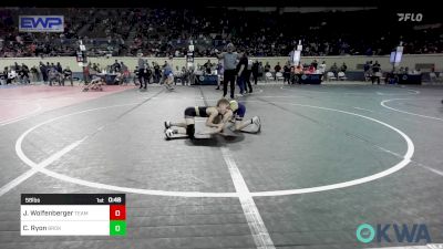 58 lbs Consi Of 8 #1 - Jaxon Wolfenberger, Team Tulsa Wrestling Club vs Cole Ryon, Broken Arrow Wrestling Club