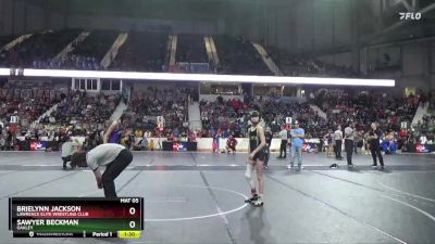 85 lbs Quarterfinal - Sawyer Beckman, Oakley vs Brielynn Jackson, Lawrence Elite Wrestling Club