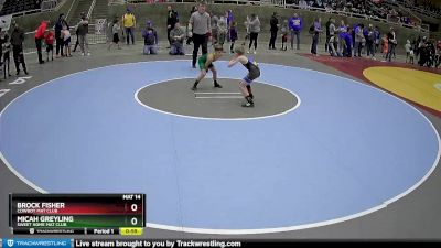 62 lbs Champ. Round 1 - Micah Greyling, Sweet Home Mat Club vs Brock Fisher, Cowboy Mat Club