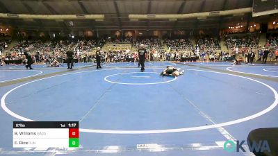 67 lbs Quarterfinal - Braelynn Williams, Wagoner Takedown Club vs Emy Rice, Clinton Youth Wrestling