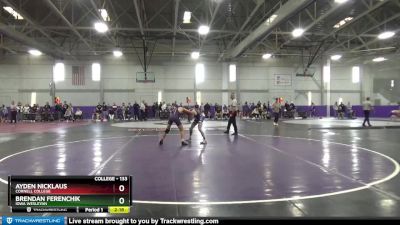 133 lbs Cons. Round 2 - Ayden Nicklaus, Cornell College vs Brendan Ferenchik, Iowa Wesleyan