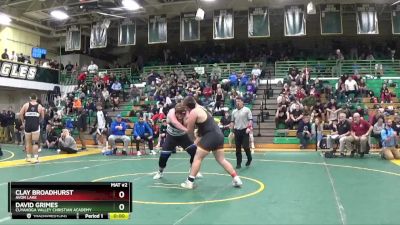 285 lbs Champ. Round 2 - Clay Broadhurst, AVON LAKE vs David Grimes, CUYAHOGA VALLEY CHRISTIAN ACADEMY