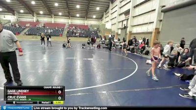 71 lbs Champ Round 1 (16 Team) - CRUZ EVANS, West Coast Riders vs Gage Lindsey, Utah Green