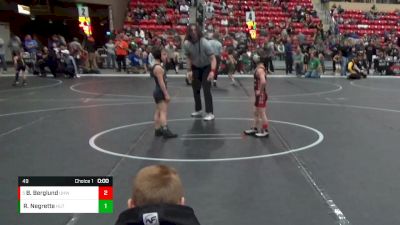 49 lbs Quarterfinal - Breez Berglund, U-Town Hammers Wrestling vs Reace Negrette, Hutchinson